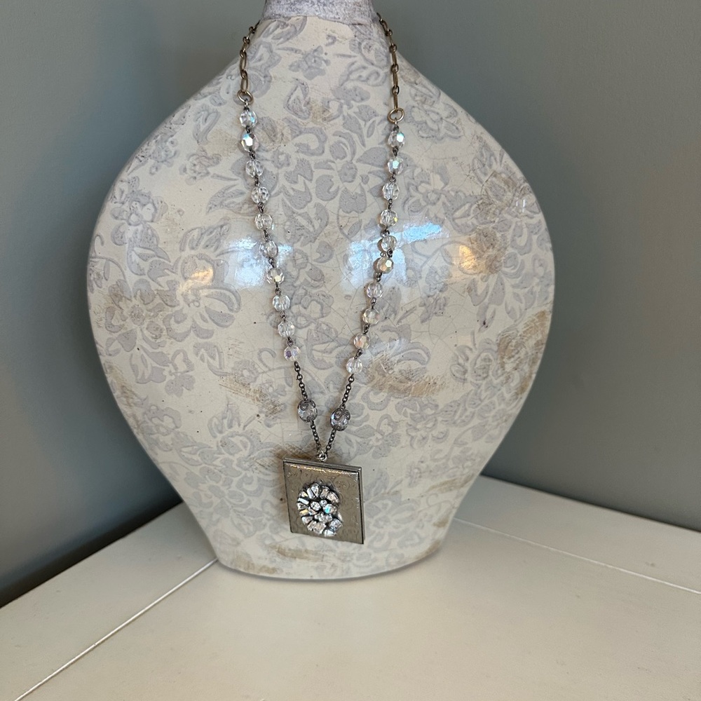 Vintage locket beaded necklace.